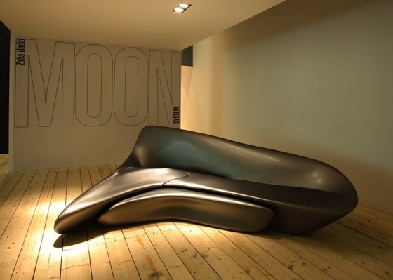 China Black Moon System Sofa With Ottoman ,  Modern Leather Foam Zaha Hadid Sofa supplier